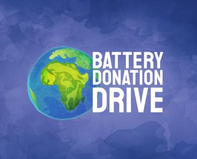 Battery Donation Drive with globe