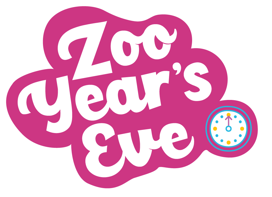 Zoo Year's Eve with a clock