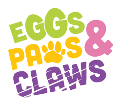 Colorful Eggs, Paws and Claws Text