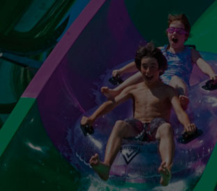 kids on water slide