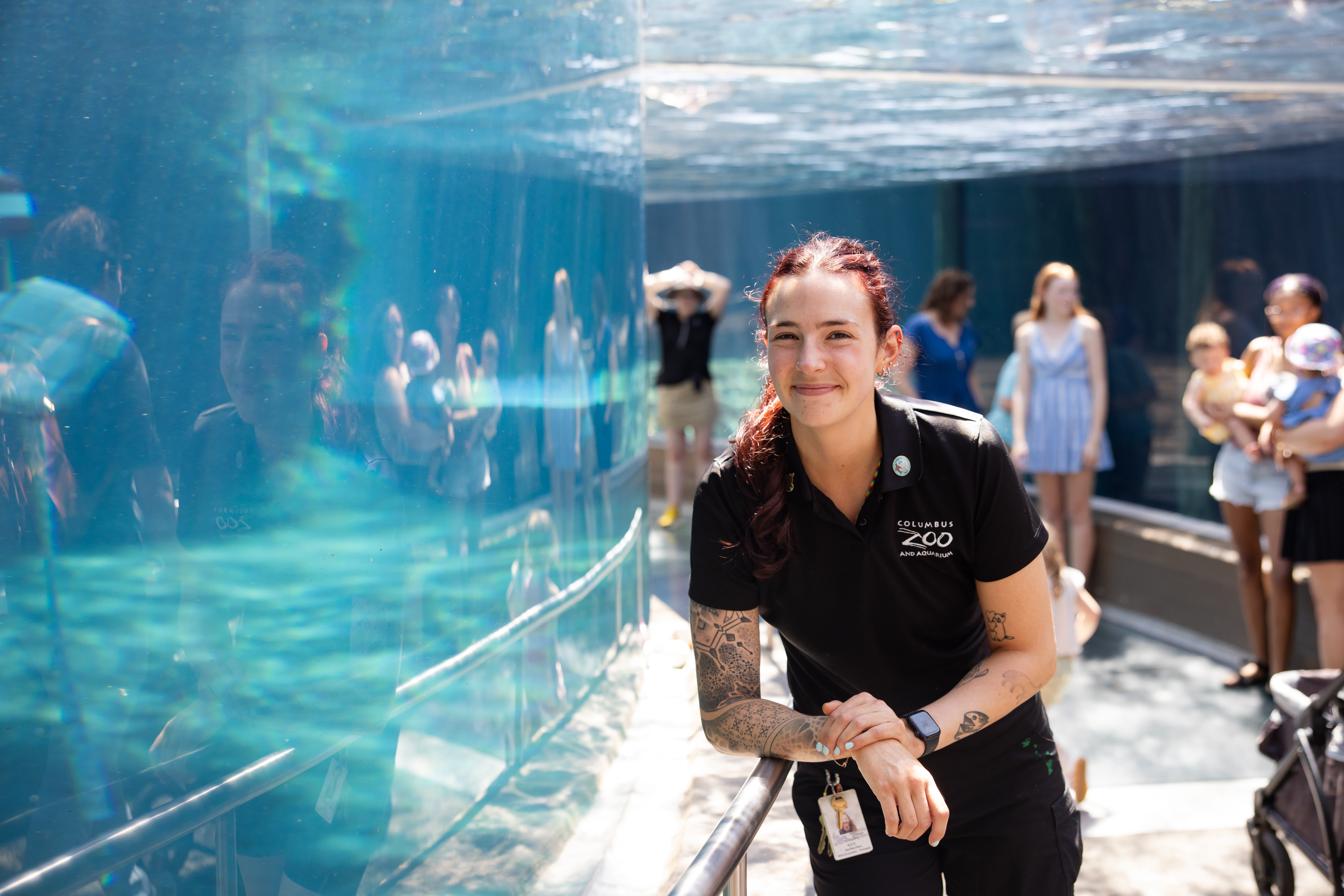 zookeeper in underwater habitat