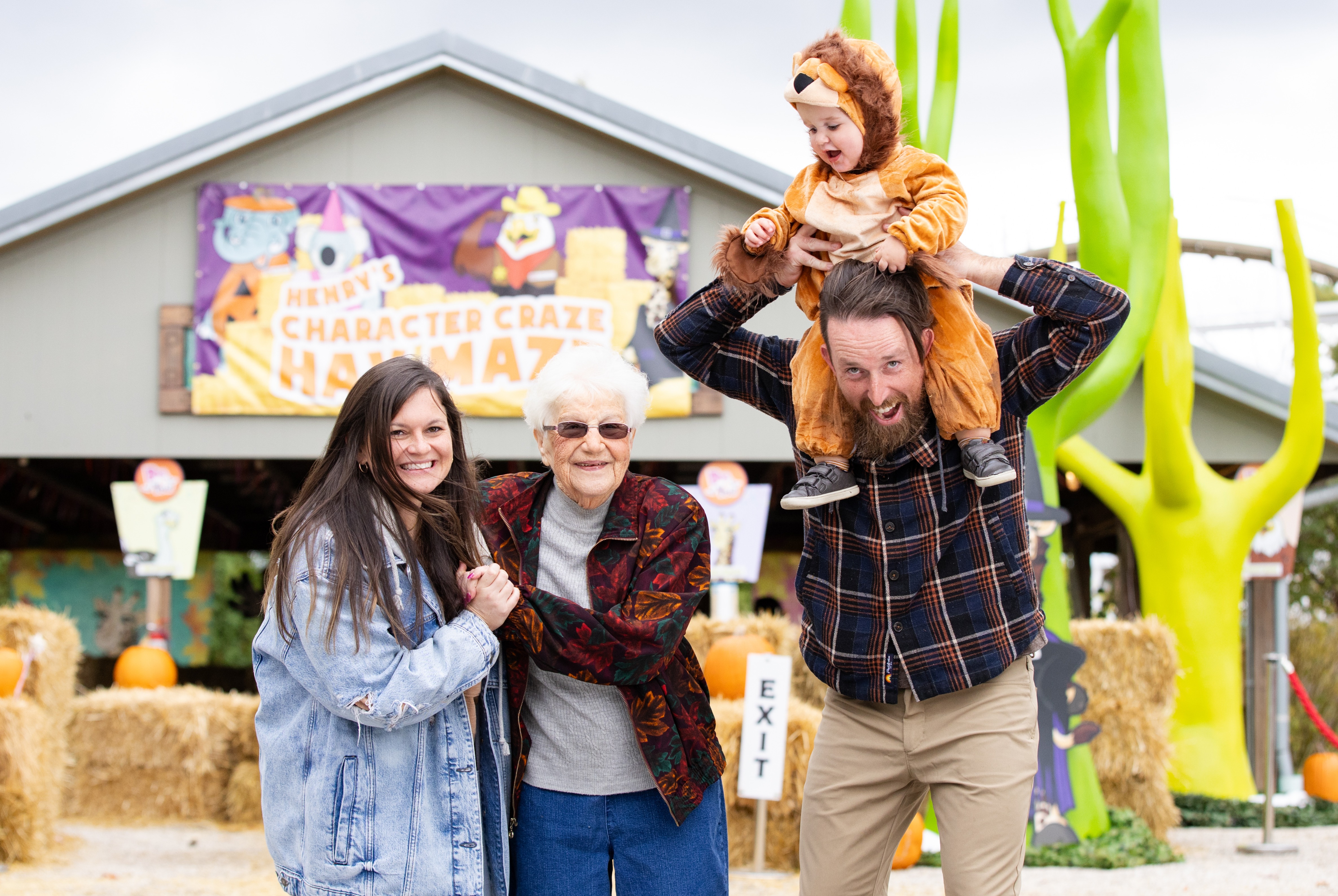 family at halloween event