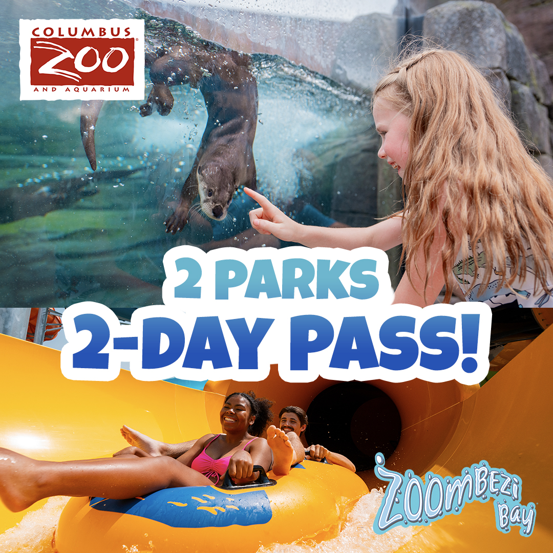 Columbus Zoo and Zoombezi Bay Water park 2 day combo ticket graphic