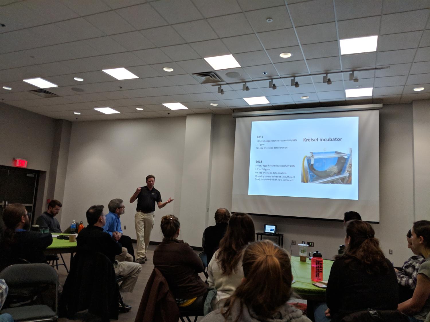 man giving presentation to crowd