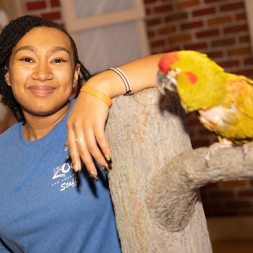 Adanna and parrot