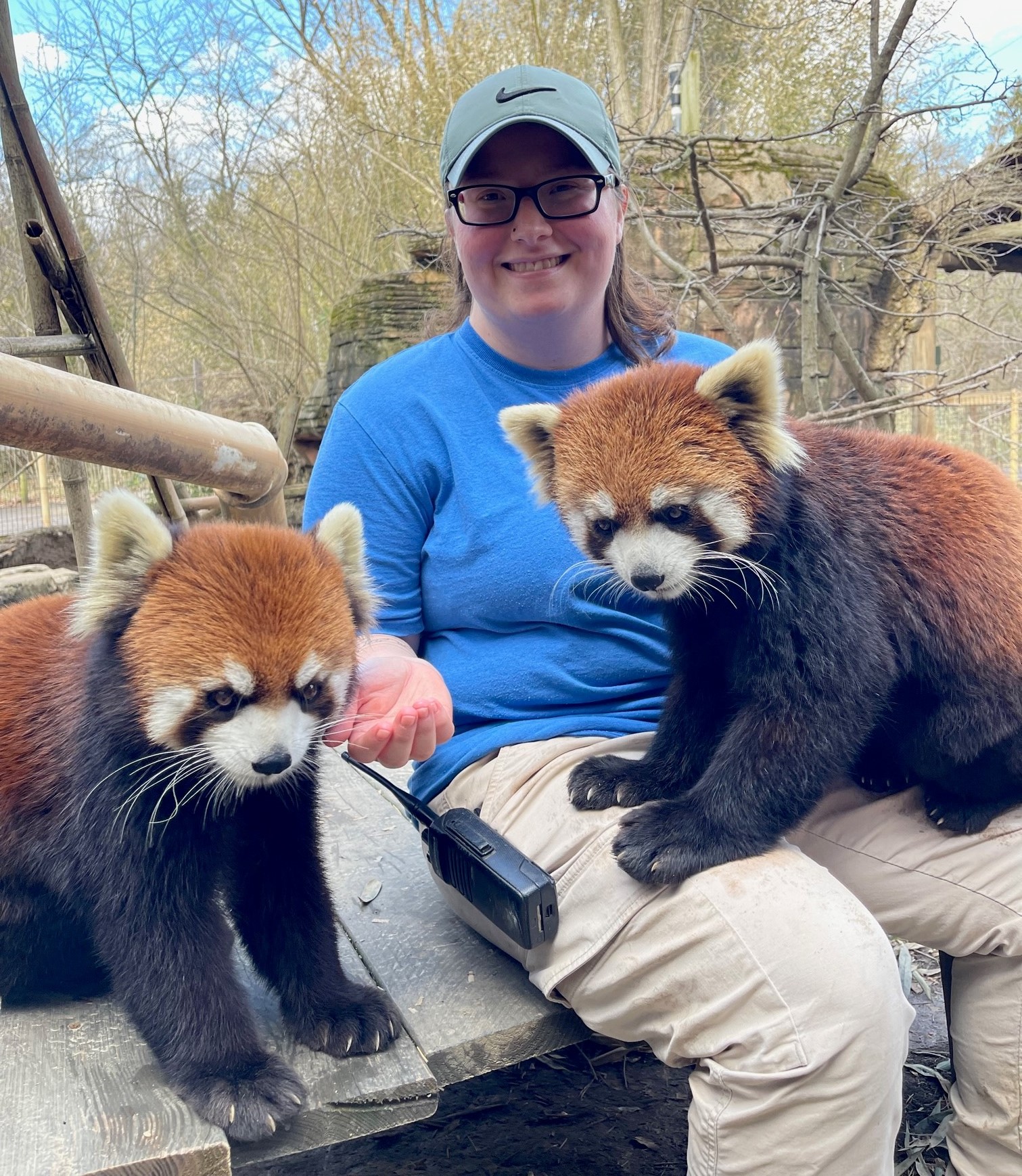 college student with red pandas