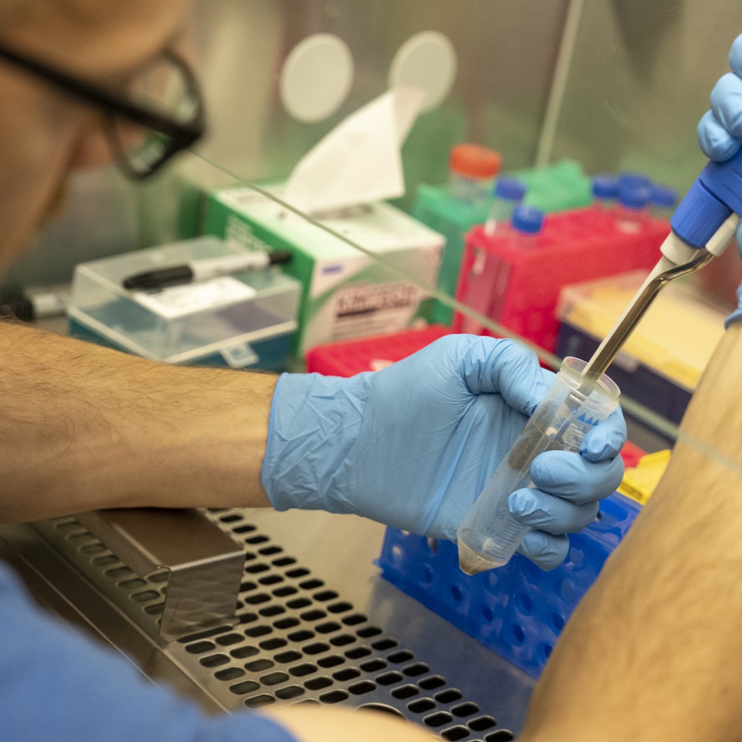 man working in lab setting