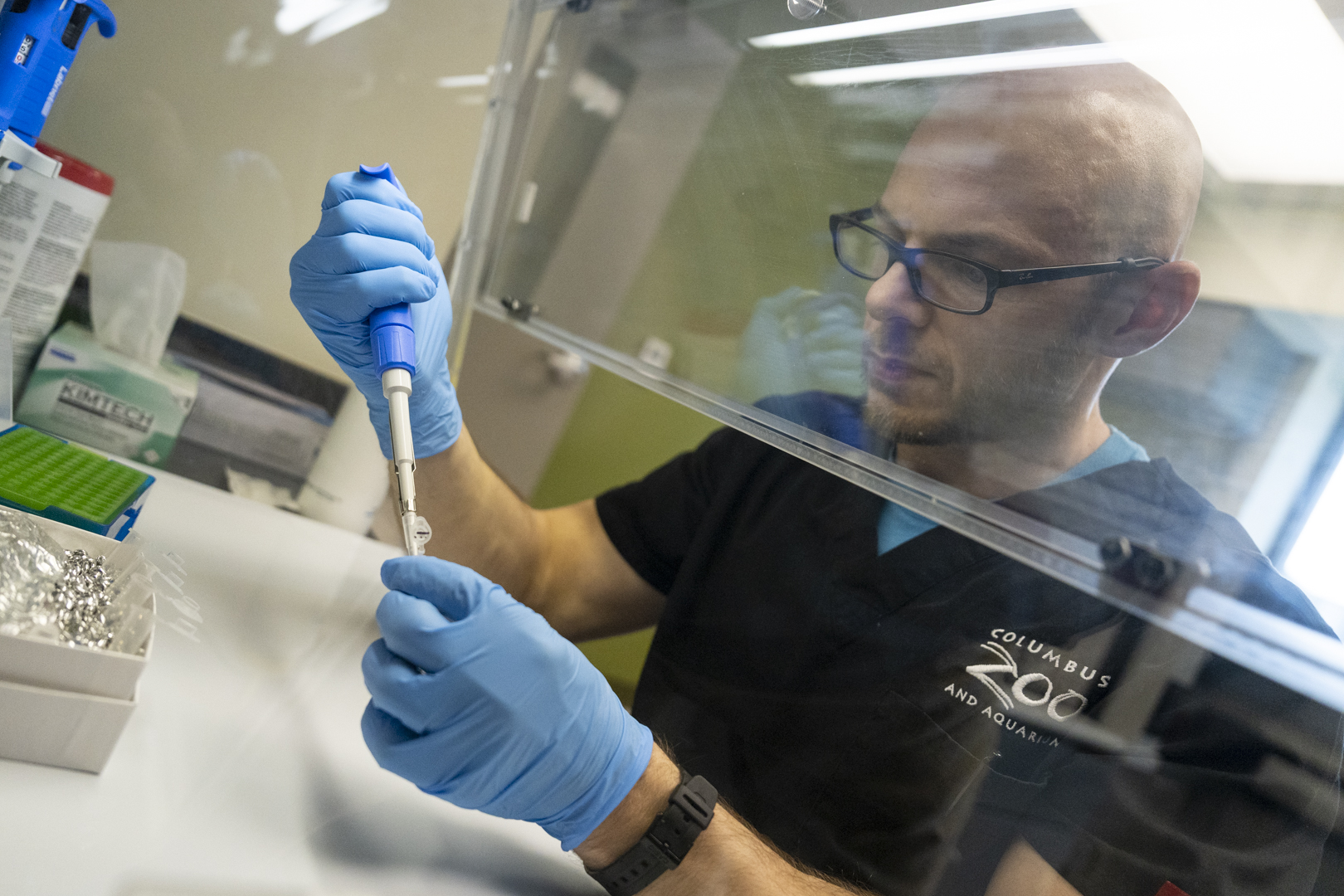 man with test tube