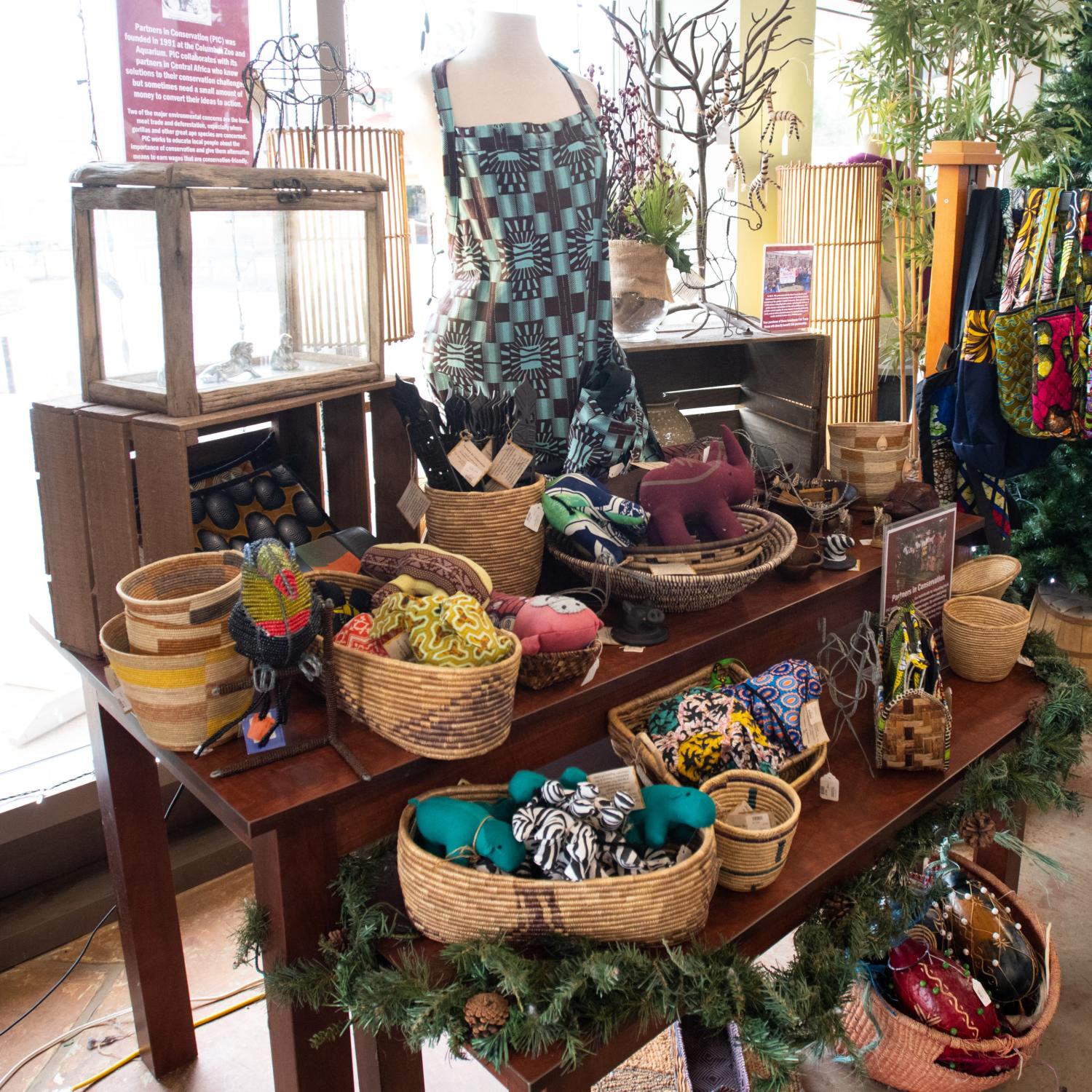 fair trade items on a display table