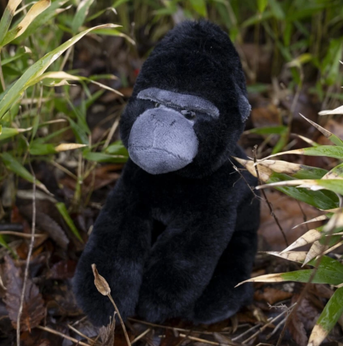 gorilla plush in outdoor setting