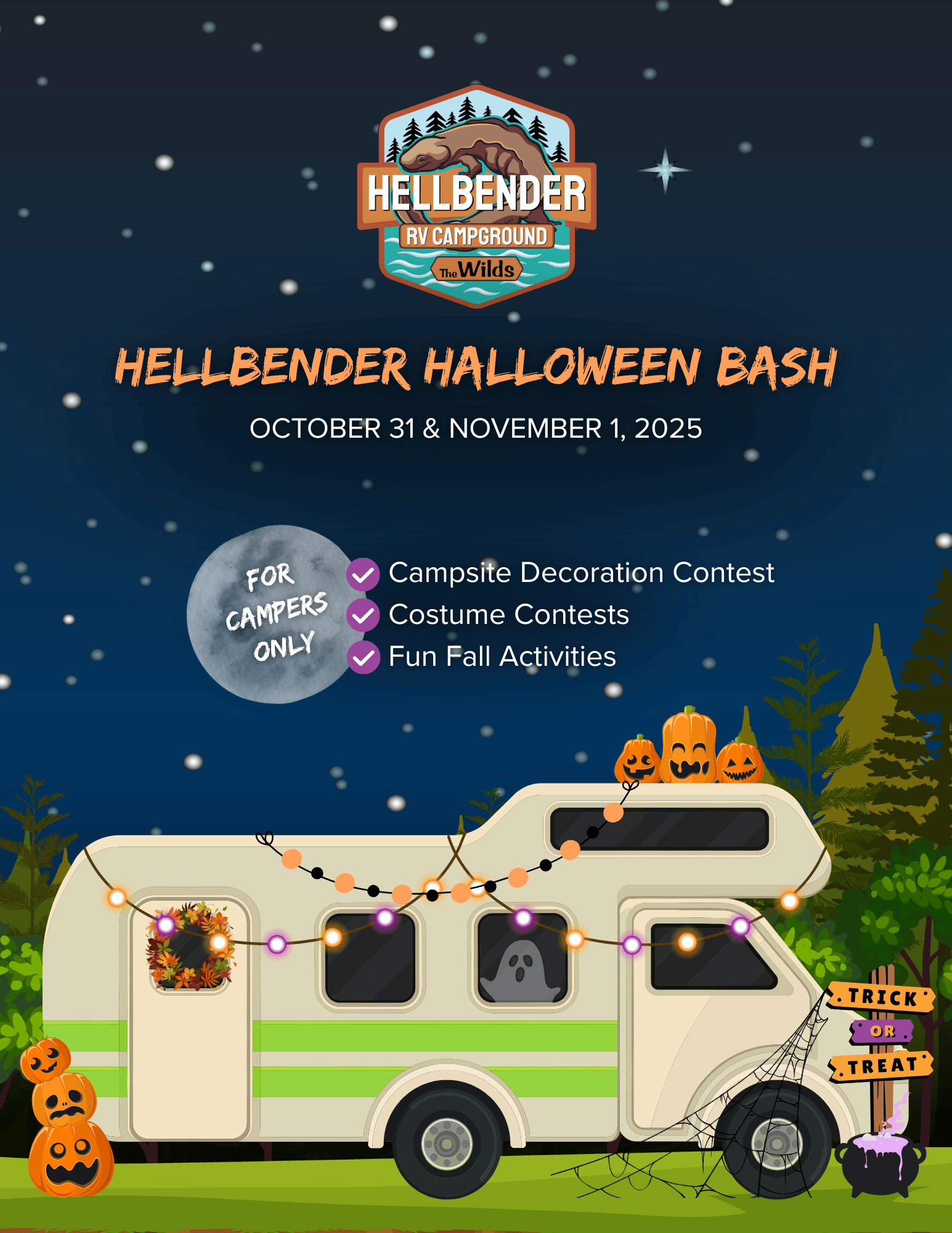 flyer for Halloween event at The Wilds