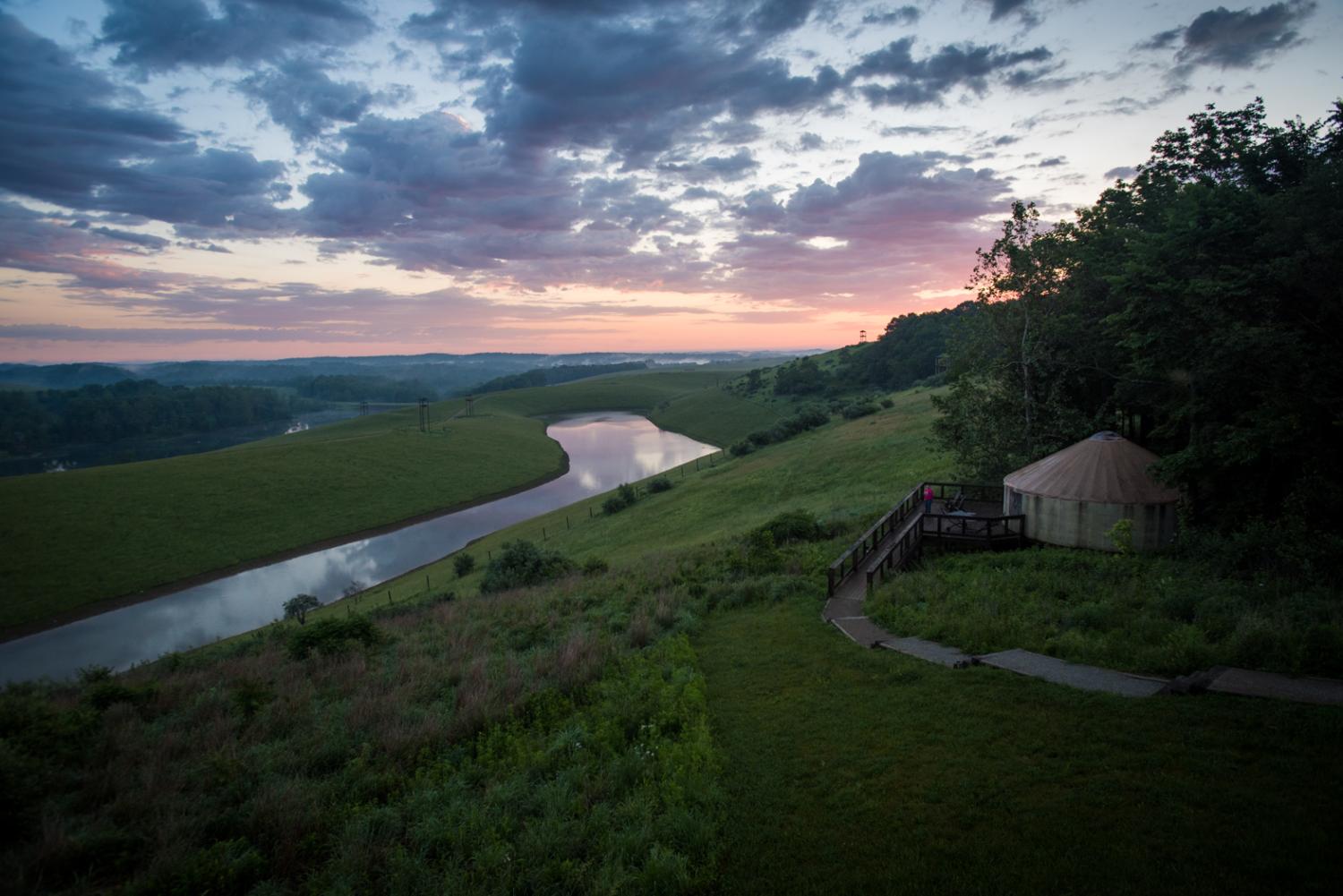 yurt on hillside at The Wilds