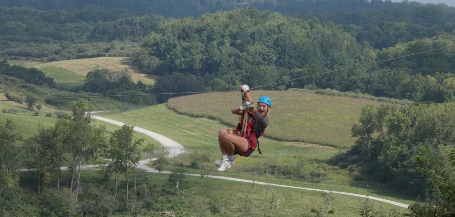 girl ziplining