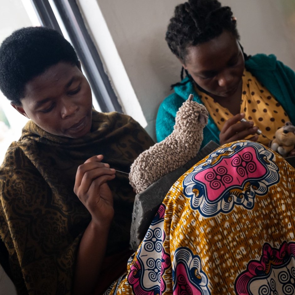 women working on crafts