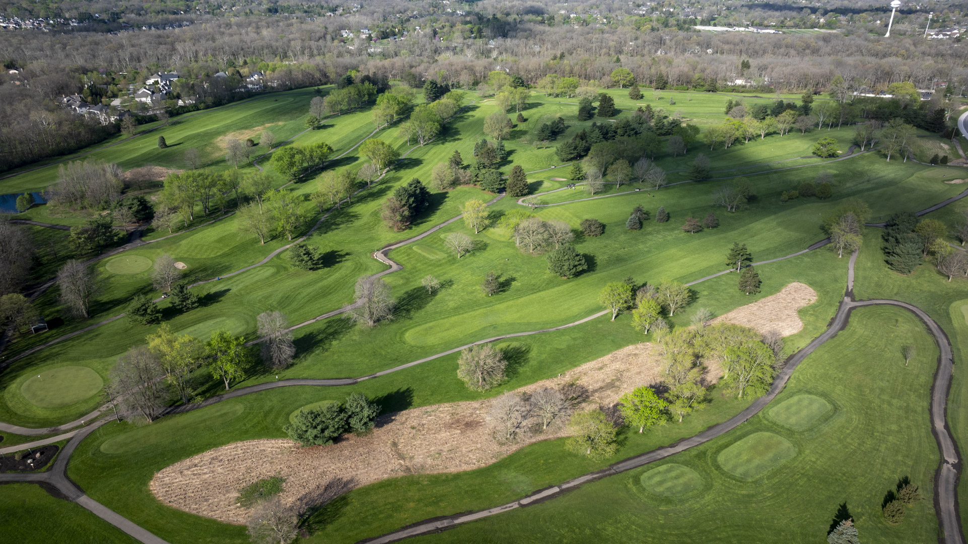 aerial view of golf course