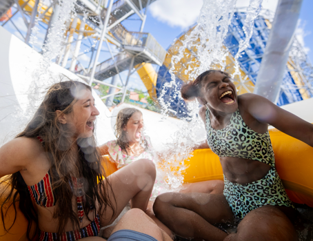 water park guests on ride