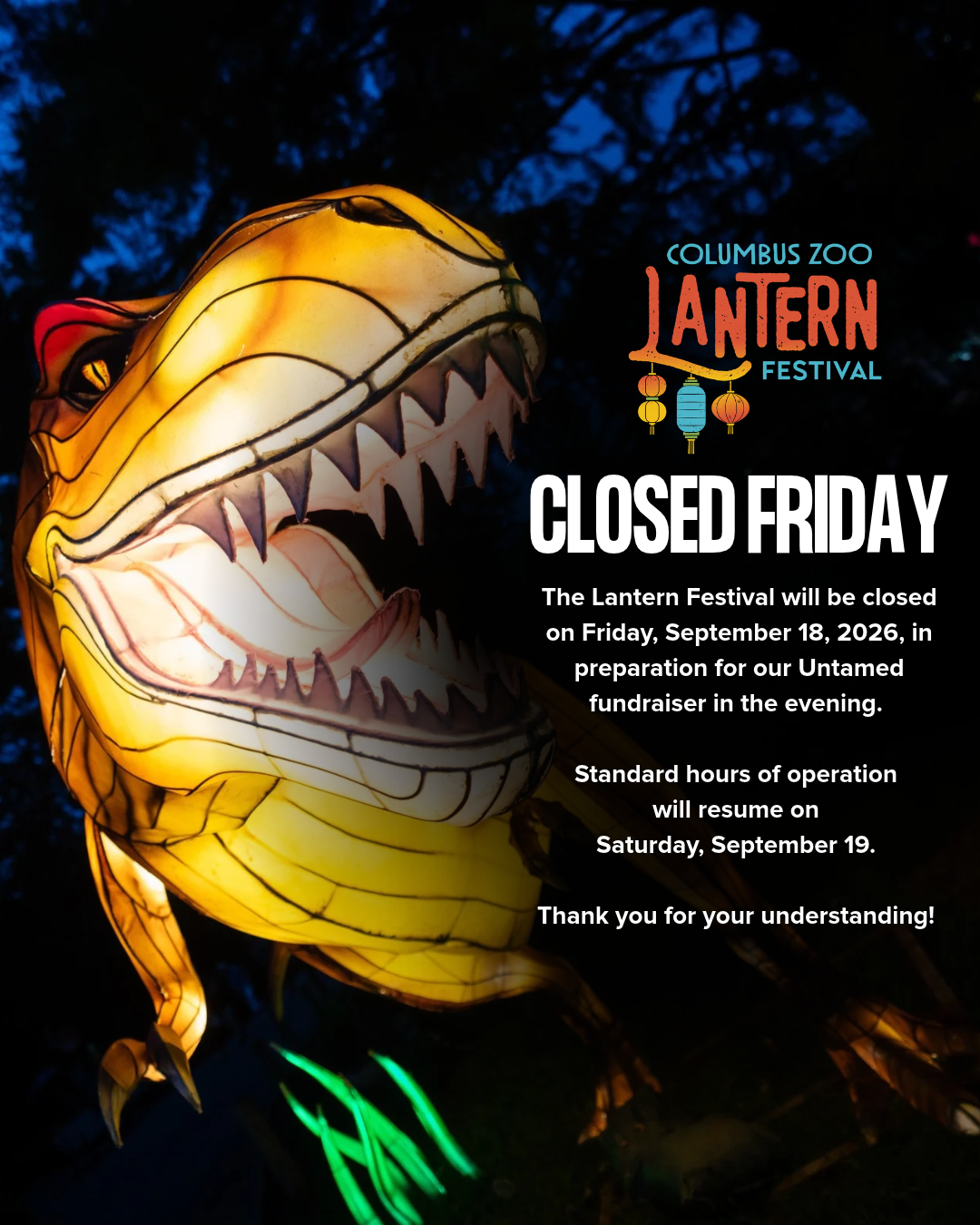 Lantern closure announcement