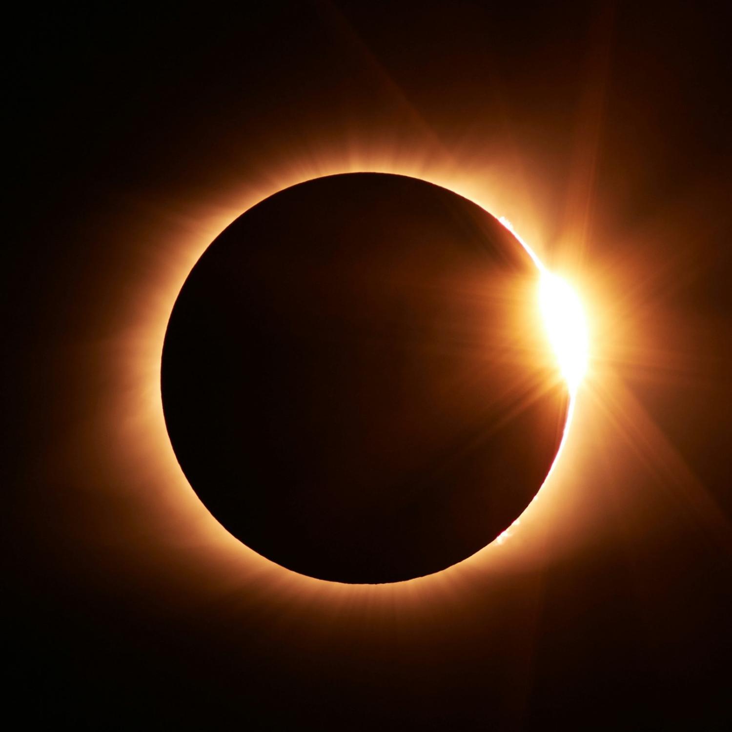 solar eclipse stock photo