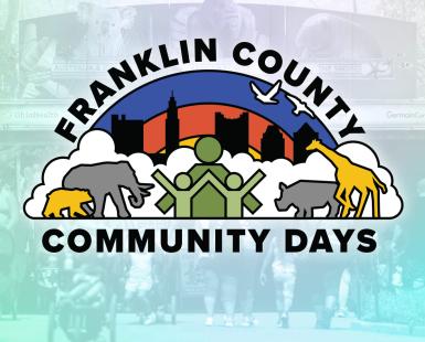 Franklin County Community Days with artistic skyline and animals