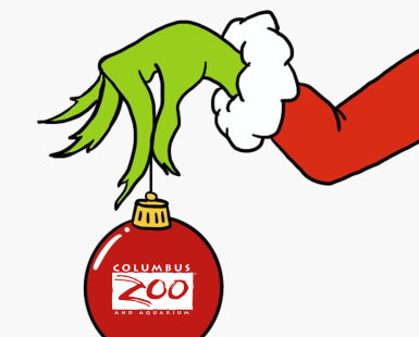 grinch hand and ornament