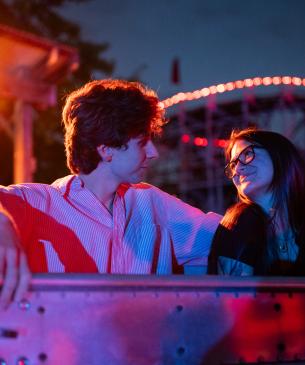guests on amusement ride