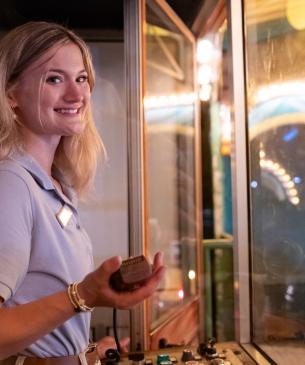ride operator smiling