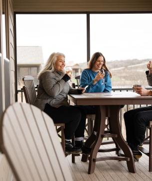 friends on porch