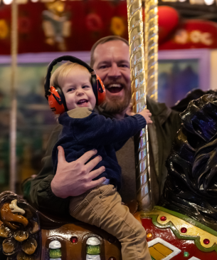zoo guests at holiday event