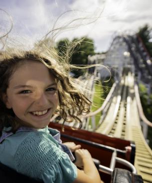 Kids on roller coaster