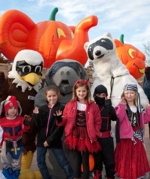zoo mascots with zoo guests