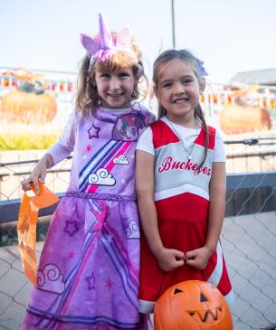 children in halloween costumes