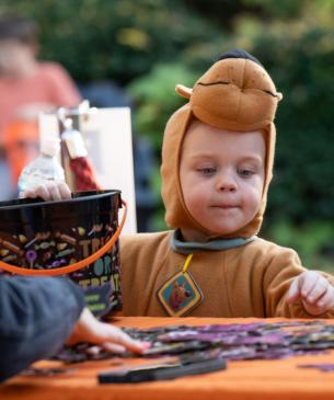 child in halloween costume