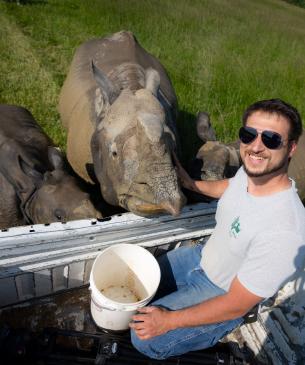 keeper with rhino