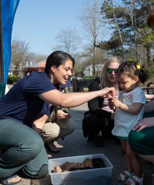 zoo employee and guest