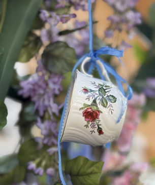 tea cup and flowers