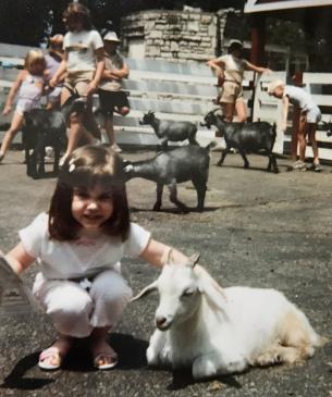 child with goat