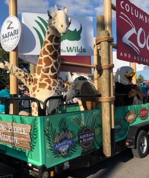 characters on parade float