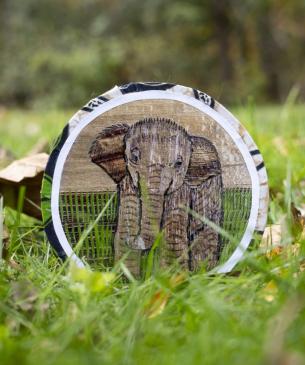 wooden ornament in grass