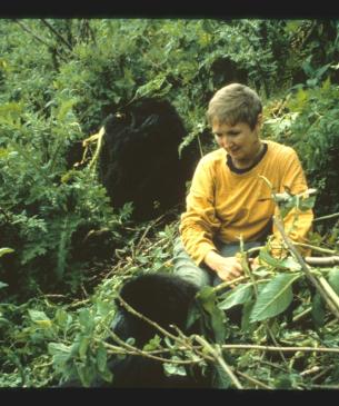 Charlene in Rwanda with mountain gorillas
