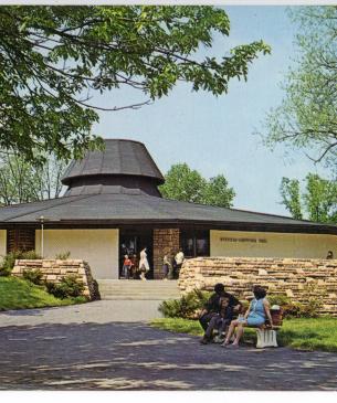 Reptile building exterior in historic postcard