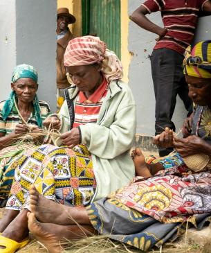 woman weaving