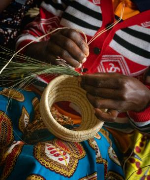 woman weaving