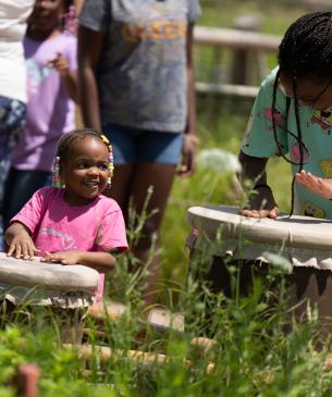 Children playing drums