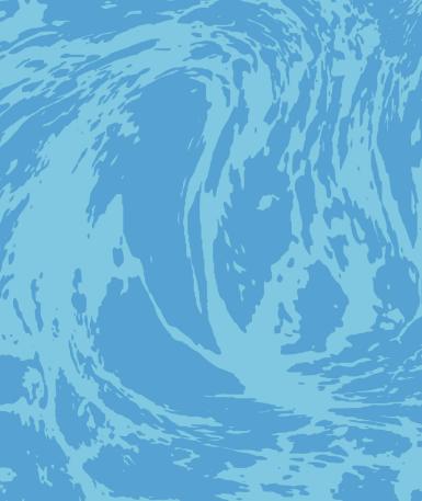 Blue square with darker marbled, watery surface swirl