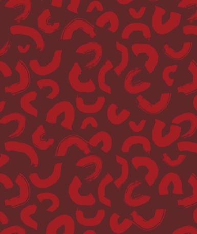 Dark red square with bright red macaroni pattern