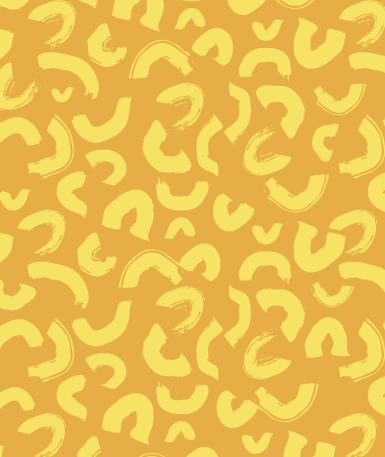 Mustard yellow square w/ macaroni pattern