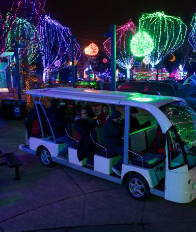 Wildlights tour cart at the Columbus Zoo 