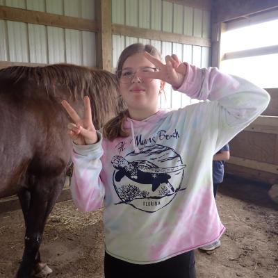 child near horse