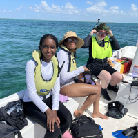high school students on boat