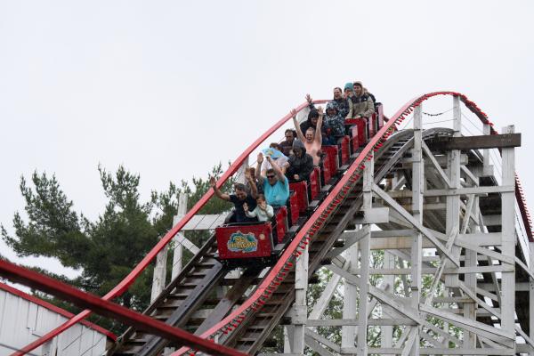 guests on roller coaster
